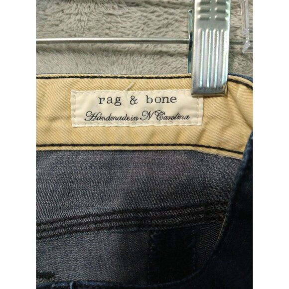 Rag and Bone Jeans Womens 30 Blue Denim Skinny Bootcut Low Rise Stretch Dark - Picture 7 of 9